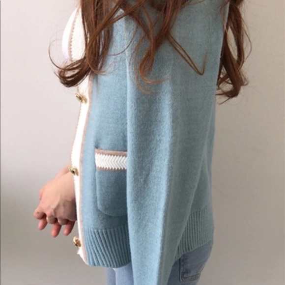 NEW Sweater M/L button down blue - Picture 3 of 6